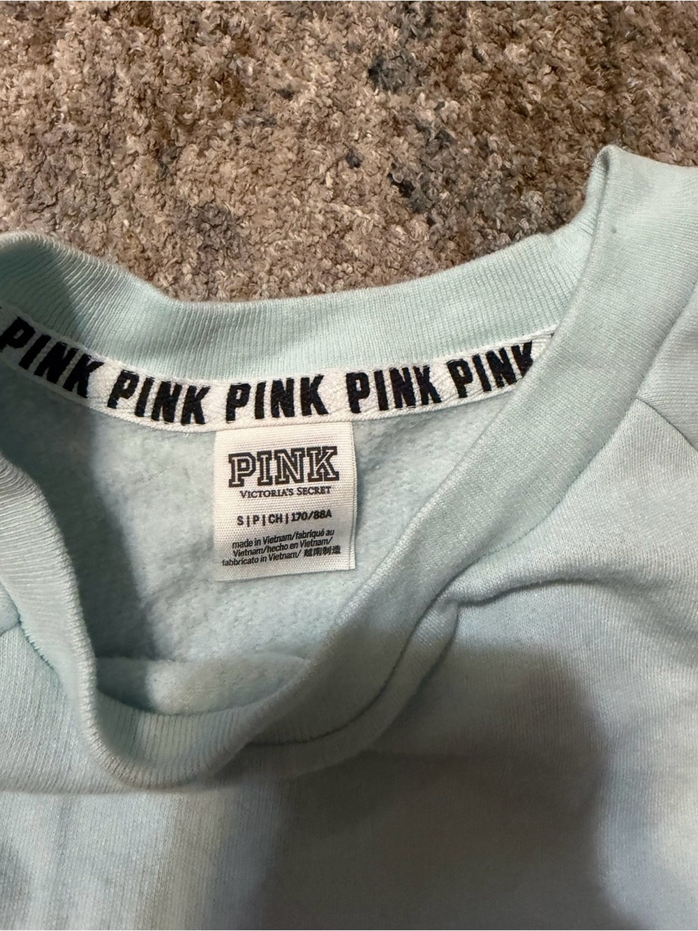 Pink/Victoria secret Light Mint Crewneck Sweatshirt - Picture 2 of 2